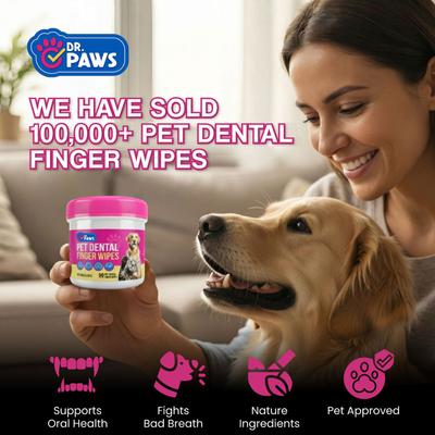 Show full view: Dr. Paws Dog Dental Finger Wipes, 50 count slide 5 of 9