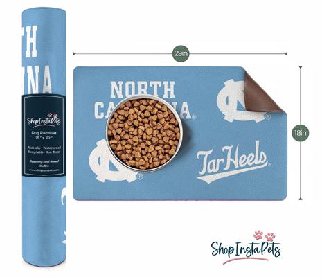 Show full view: ShopInstaPets UNC Tar Heels Dog Placemat, Blue, 18 x 29-in slide 4 of 4