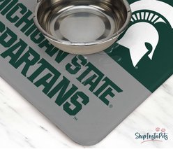ShopInstaPets Michigan State Spartans Dog Placemat, Green, 18 x 29-in slide 2 of 3