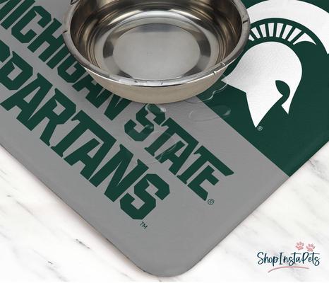 Show full view: ShopInstaPets Michigan State Spartans Dog Placemat, Green, 18 x 29-in slide 3 of 4