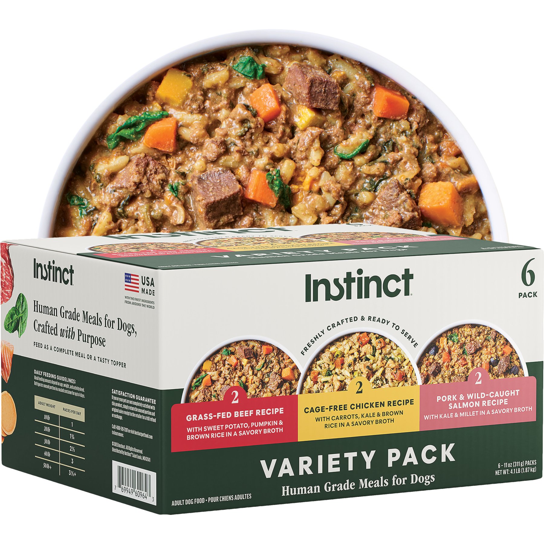 Instinct Freshly Crafted Meals Variety Pack Fresh Dog Food, 11-oz carton, case of 6
