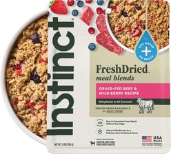 Instinct FreshDried Meal Blends Grain-Free Raw Beef & Wild Berries Blend Freeze-Dried Dog Food, 3-oz bag