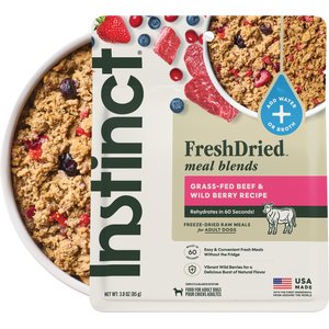 Instinct FreshDried Meal Blends Grain-Free Raw Beef & Wild Berries Blend Freeze-Dried Dog Food, 3-oz bag