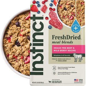 Instinct FreshDried Meal Blends Grain-Free Raw Beef & Wild Berries Blend Freeze-Dried Dog Food, 23-oz bag