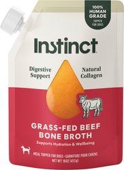 Instinct Human Grade Grass-Fed Beef Bone Broth Wet Dog Food Topper, 16-oz pouch