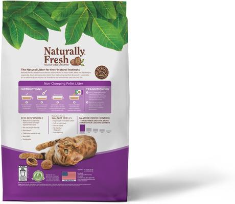 Show full view: Naturally Fresh Pellet Unscented Non-Clumping Walnut Cat Litter, 10-lb bag slide 4 of 12
