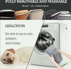 Lealchum Adjustable Height Front Carrier Automobile Dog Booster Car Seat, 19 x 19 x 19-in, Black/Grey slide 2 of 6