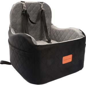 Lealchum Adjustable Height Front Carrier Automobile Dog Booster Car Seat, 19 x 19 x 19-in, Black/Grey