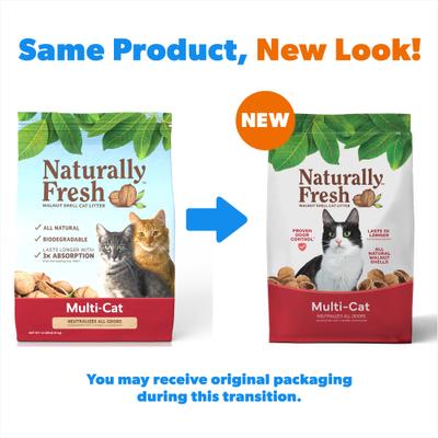 Show full view: Naturally Fresh Multi-Cat Unscented Clumping Walnut Cat Litter, 14-lb bag slide 3 of 12