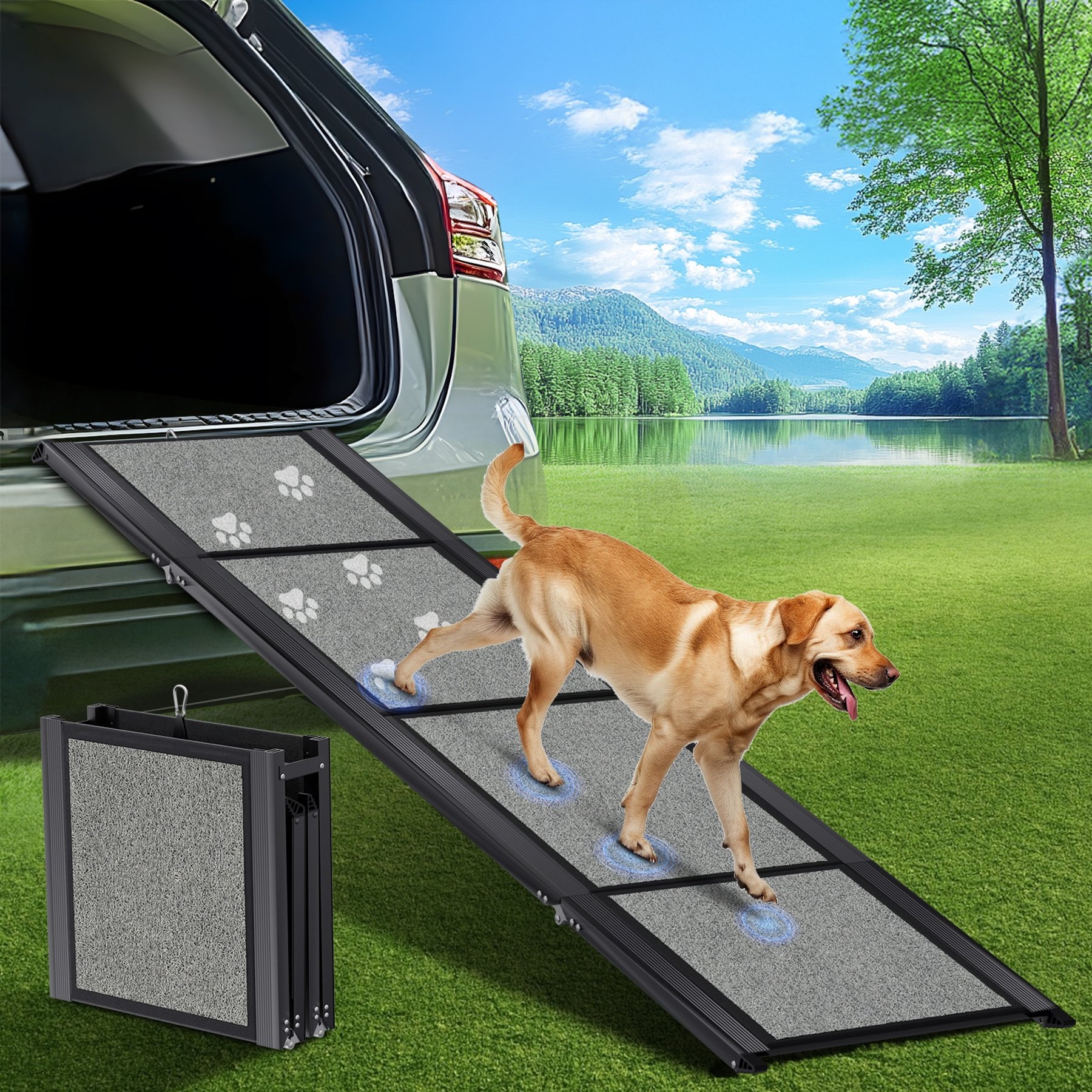 XIEEAOZEE Car Dog Ramp, 71 x 20-in