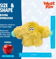 West Paw Helga Rowdies Durable Squeaky Plush Dog Toy, Citrus slide 2 of 7