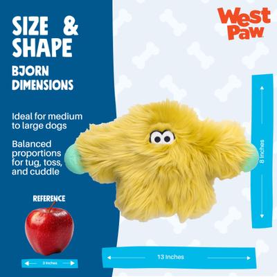 Show full view: West Paw Helga Rowdies Durable Squeaky Plush Dog Toy, Citrus slide 4 of 8