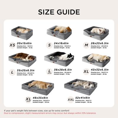 Show full view: Bedsure Orthopedic Bolster Dog Sofa Bed with Removable Cover, Navy Blue, Medium slide 5 of 10