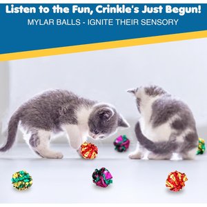 SunGrow Kitty Crinkle Balls Indoor Cat Toy, 12 count