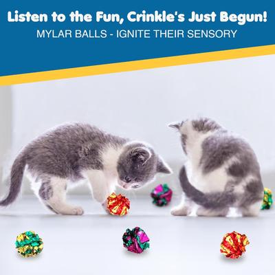Show full view: SunGrow Kitty Crinkle Balls Indoor Cat Toy, 12 count slide 4 of 9