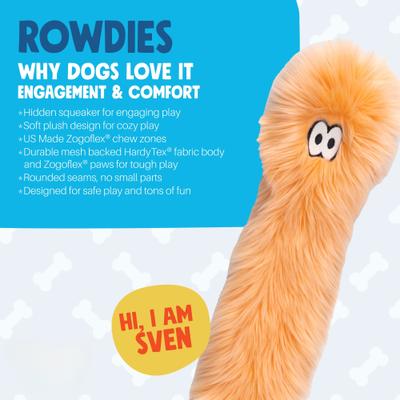 Show full view: West Paw Sven Rowdies Durable Squeaky Plush Dog Toy, Melon slide 2 of 10