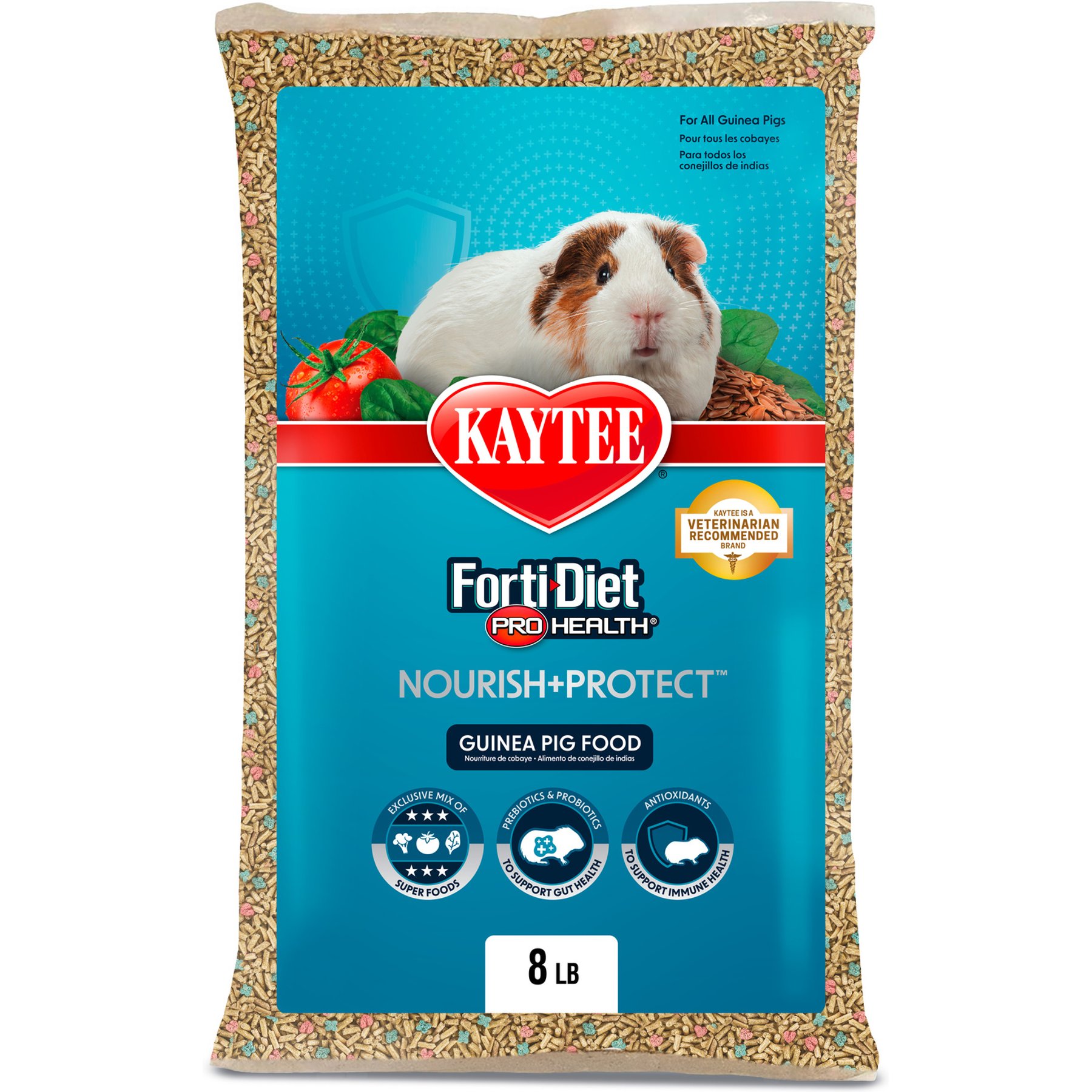 Kaytee Forti-Diet Pro Health Nourish+Protect Guinea Pig Food, 8-lb bag
