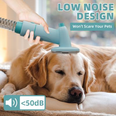 Show full view: GEOOROOD 6-in-1 Pet Grooming Vacuum Kit, Blue/Green, 1.6-L slide 5 of 9