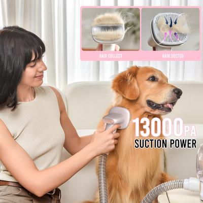 Show full view: GEOOROOD 4-in-1 Pet Grooming Vacuum Kit, 2.2-L, Pink slide 4 of 9