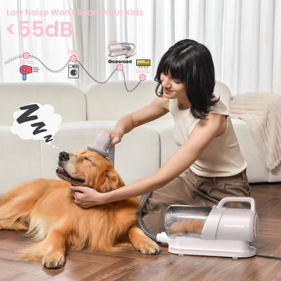 Show full view: GEOOROOD 4-in-1 Pet Grooming Vacuum Kit, 2.2-L, Pink slide 5 of 9