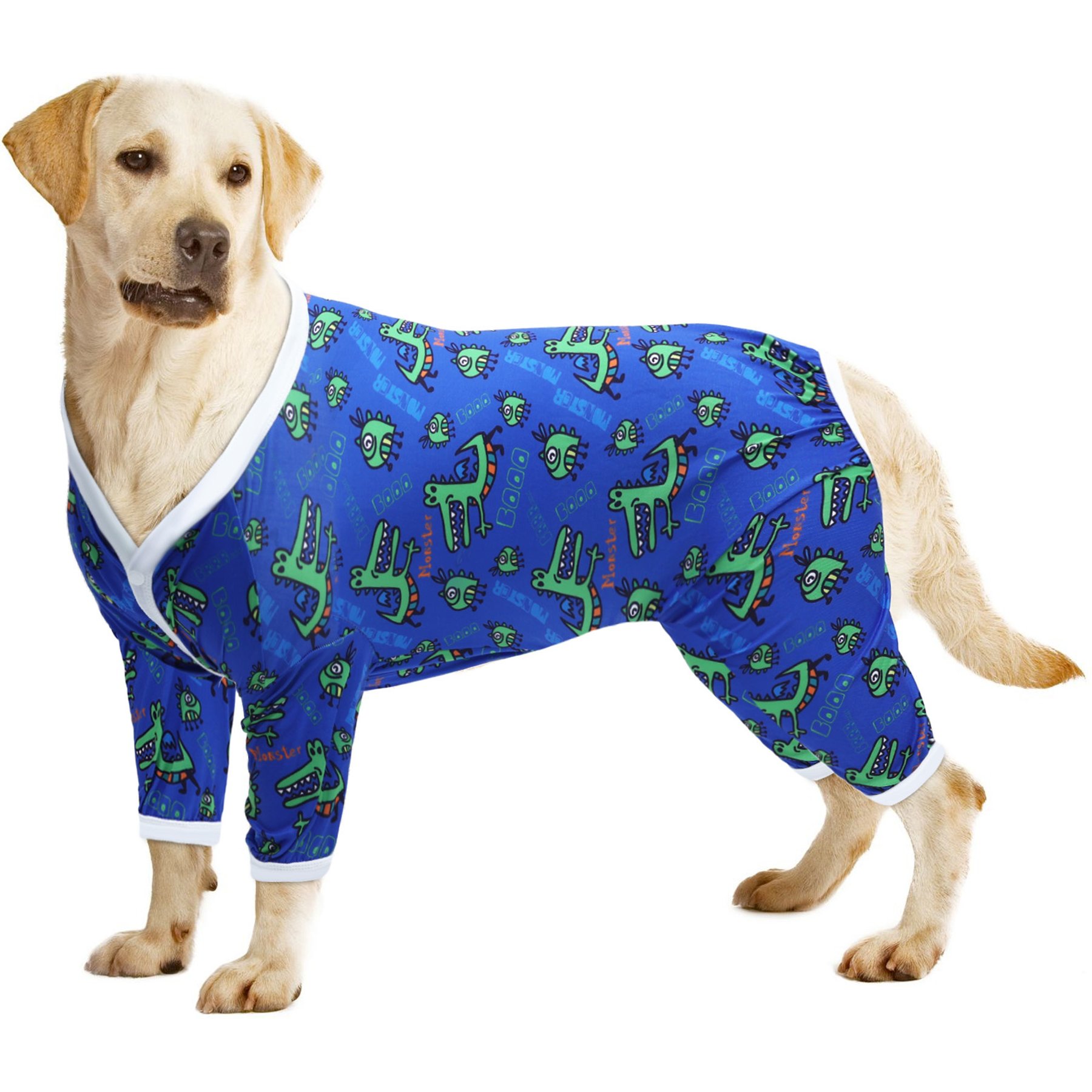 CuteBone Crocodile Big Dog Pajamas, Blue & Green, Medium