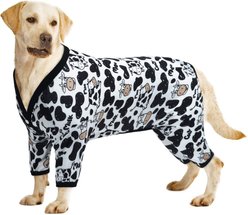CuteBone Cow Big Dog Pajamas, Black & White, Medium