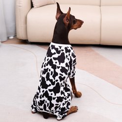 CuteBone Cow Print Big Dog Pajamas, Black & White, X-Large slide 2 of 9