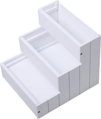 Show full view: PawHut Non Slip Wooden Carpeted Dog & Cat Stairs Ramp, White, 3-Steps, 16 x 17.5 x 15-in slide 7 of 9