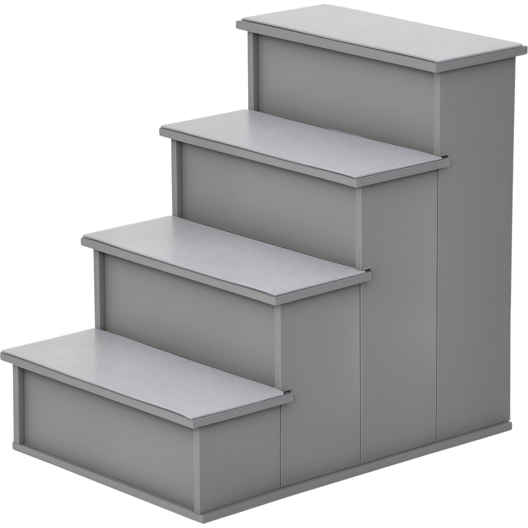 PawHut Wooden Dog, Cat & Small Pet Stairs with Cushioned Removable Covering, 15.75 × 23.25 × 21.25-in, Grey