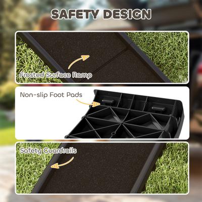 Show full view: PawHut Portable Folding Dog Car Ramp with Non Slip Frosted Surface & Raised Side Rails, Black, 61 x 15.2 x 6.1-in slide 6 of 9