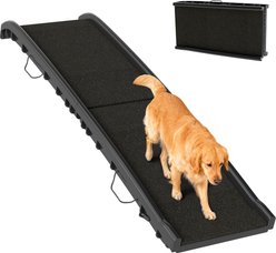 PawHut Portable Folding Dog Car Ramp with Non Slip Frosted Surface & Raised Side Rails, Black, 61 x 15.2 x 6.1-in