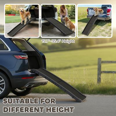 Show full view: PawHut Portable Folding Dog Car Ramp with Non Slip Frosted Surface & Raised Side Rails, Black, 61 x 15.2 x 6.1-in slide 5 of 9