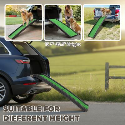Show full view: PawHut Portable Folding Dog Car Ramp with Non Slip Grass Surface & Raised Side Rails, Black, 61 x 15.2 x 6.1-in slide 5 of 9