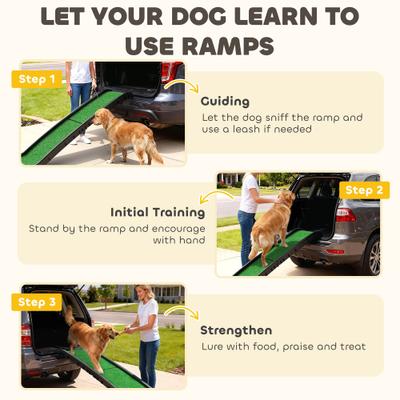 Show full view: PawHut Portable Folding Dog Car Ramp with Non Slip Grass Surface & Raised Side Rails, Black, 61 x 15.2 x 6.1-in slide 8 of 9