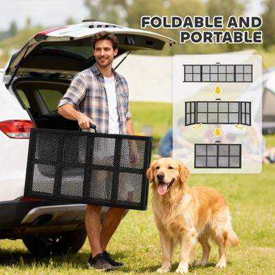 Show full view: PawHut Folding Portable Dog Car Ramp with Non-Slip Surface, Black, 75.2 x 19.7 x 23.6-in slide 7 of 9