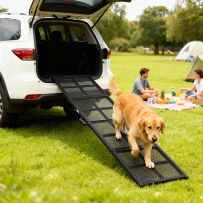 Show full view: PawHut Folding Portable Dog Car Ramp with Non-Slip Surface, Black, 75.2 x 19.7 x 23.6-in slide 2 of 9