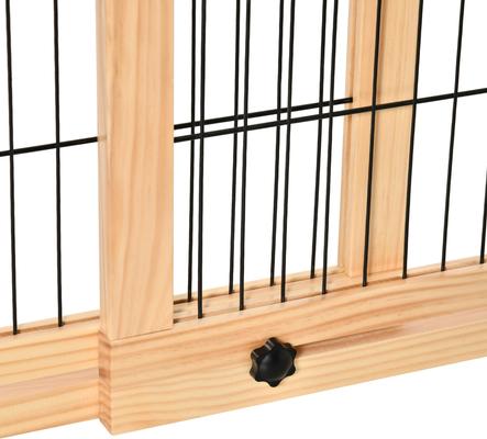 Show full view: PawHut Indoor Slide-Adjust Freestanding Retractable Wooden Dog Gate Extension, Natural Wood, 70.9 x 14.25 x 27.25 slide 9 of 9