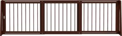PawHut Indoor Freestanding Wooden Dog Gate Extension with 28 to 75-in Retractable Length, Support Feet & Non-Slip Mats, 74.8 × 15.2 × 22-in, Brown