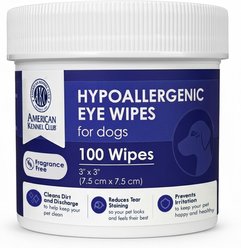 American Kennel Club Hypoallergenic Unscented Dog & Cat Tear Stain Remover Grooming Wipes, 100 count