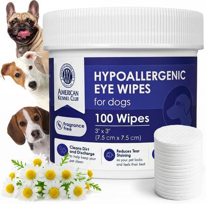 Show full view: American Kennel Club Hypoallergenic Unscented Dog & Cat Tear Stain Remover Grooming Wipes, 100 count slide 2 of 6