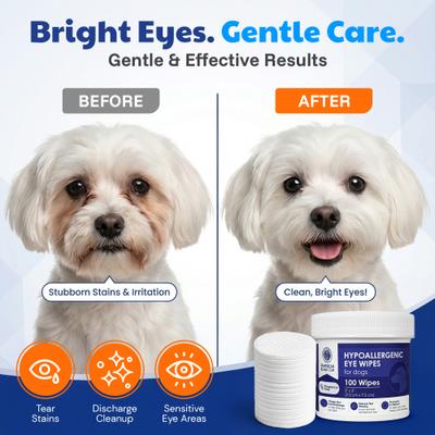 Show full view: American Kennel Club Hypoallergenic Unscented Dog & Cat Tear Stain Remover Grooming Wipes, 100 count slide 5 of 6