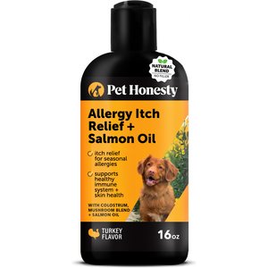 Pet Honesty Allergy Anti-Itch Salmon Oil Turkey Flavored Allergy & Itch Relief Supplement for Dogs, 16-fl oz bottle