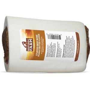 Natural Farm 3 to 4-inch Peanut Butter Filled Bone Hard Dog Chew