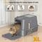 Show in main carousel: NEEZUKAR Enclosed Stainless Steel Cat Litter Box with Lid, Dark Grey slide 6 of 7