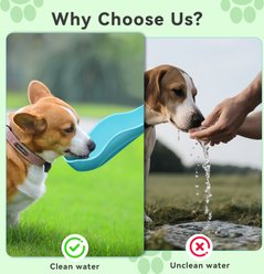 UPSKY Portable 3-in-1 Foldable Dog & Cat Water Dispenser with Food Container & Poop Scooper, Blue, 14.2-oz slide 2 of 8