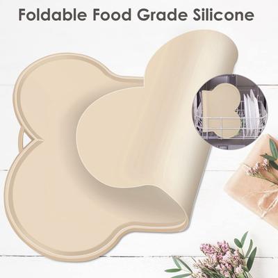 Show full view: UPSKY Non-Slip, Waterproof Silicone Bone-Shaped Dog & Cat Placemat, Large: 22 x 16-in, Beige slide 7 of 9