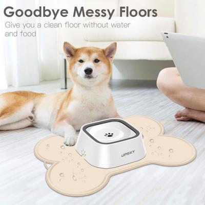 Show full view: UPSKY Non-Slip, Waterproof Silicone Bone-Shaped Dog & Cat Placemat, Large: 22 x 16-in, Beige slide 4 of 9