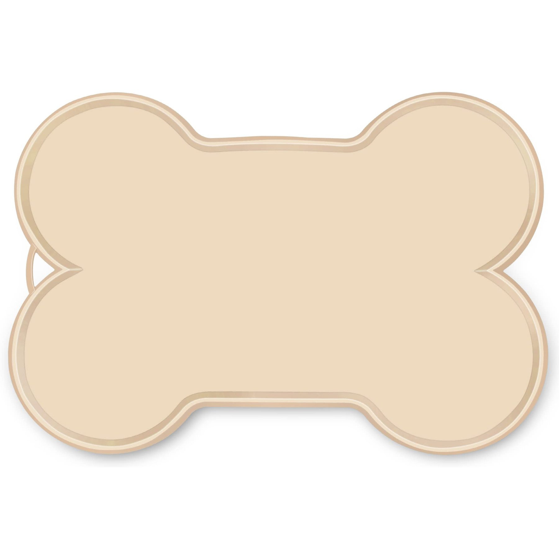 UPSKY Non-Slip, Waterproof Silicone Bone-Shaped Dog & Cat Placemat, Large: 22 x 16-in, Beige