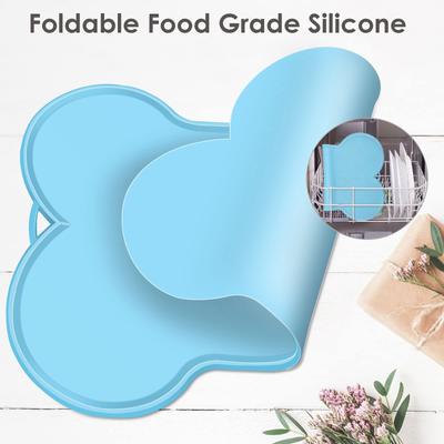 Show full view: UPSKY Non-Slip, Waterproof Silicone Bone-Shaped Dog & Cat Placemat, Large: 22 x 16-in, Blue slide 7 of 9
