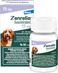 Zenrelia (ilunocitinib tablets) for Dogs, 15-mg, 90 tablets